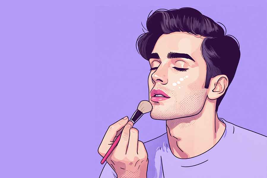 a man applying makeup