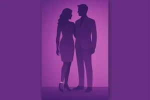 silhouette of a man and wife who is wearing a hotwife anklet